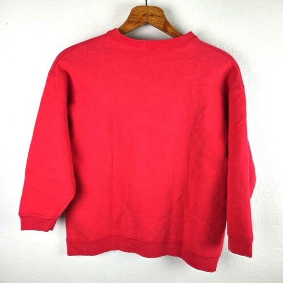 Women's 90's Y2k Vintage Guess Jeans Red Pullover Sweatshirt Size Medium - Picture 4 of 10